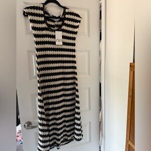 Knit Striped Midi Dress